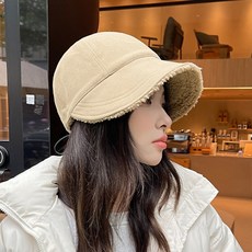 스타일아유 뽀글이 리버시블 버킷햇 겨울 기모 보온 여성 벙거지 모자 CA0084
