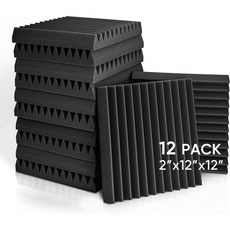 Fstop Labs 음향 패널 2 X 12 폼 스튜디오 웨지 타일 사운드 방음 패딩 차음 흡수, 12개