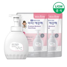 (etv) 아이깨끗해 핸드워시 프리미엄 모이스처 용기 450ml 1개+리필 400ml 2개, 퓨어로즈, 1개