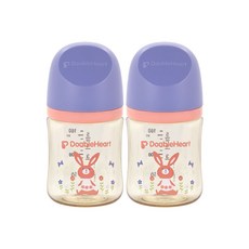 더블하트 PPSU 젖병 트윈팩(2입) 베이직 모먼트 디어프렌즈, 1개, 160ml, 놀러올래빗 - 디얼프렌즈