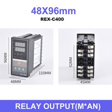 REX-C400 디지털 온도 조절기 PID 컨트롤러 Ther mostat SSR 출력 K 열전대 40A 릴레이 110V 240V, 04 REX-C400MAN, 1개