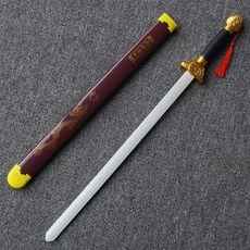 목검 어린이 도검 무술 훈련 중국 목조 모의 고풍 보검 남자아이훈련 목검, H86-죽검소형집-브라운[전체길이 약 63]