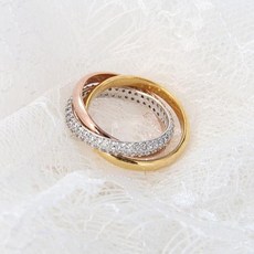 아르테(ARTHE) ALL Silver925 삼색 트리니티 실버 반지 쓰리링