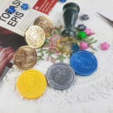 실링왁스 인장 스탬프 헤드 시리즈 7 고양이 테마, 발자국 (3cm - 3D)