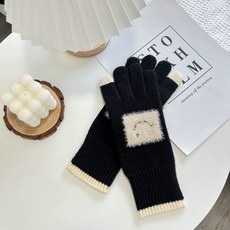 스멜모리 울캐시미어 스마일 핑거홀 터치 니트장갑 7컬러