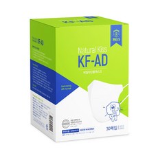 찐마스크 내추럴키스 비말차단용 마스크 중형 KFAD, 1개입, 30개, 화이트