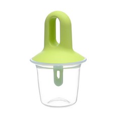 플라스틱 스틱이 있는 DIY 미니 아이스 팝 틀 아이스 팝 메이커 아기 과일이 아이스크림 틀을 흔든다 끈적이지 않는 아이스 큐브 트레이, 녹색, 1개