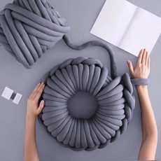 500g 슈퍼 두꺼운 Chunky 원사 코튼 튜브 원사 메리노 양모 대안 DIY 부피가 큰 팔 뜨개질 담요 손 뜨개질, 02 Dark Gray