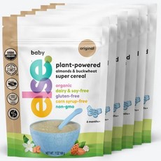 Else Nutrition 베이비 시리얼 1단계 6개월 이상 고철분 식물성 단백질 유기농 자연 식품 비타민 및 미네랄 오리지널 하이 아이언 6팩, 198g, 6개