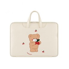 [싱쿨]노트북 가방 귀여운 곰돌이 노트북 파우치, 체리 곰돌이