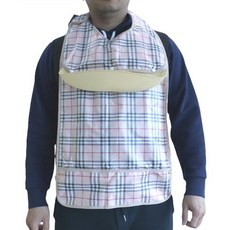 성인 앞치마 실리콘 턱받이 성인용 노인 환자 어른 어르신 간병 요양원 방수 식사 실버용품, XL, 1개, 벨크로럭셔리
