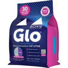 Boxiecat 고양이 크리스탈 Boxie Glo™ 내추럴 어트랙션™ 30일 악취 제어 덩어리 쓰레기 28파운드 박시캣 99.9 먼지 없는 클레이 Q1700864, 28lb, 1개