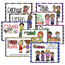 Classroom Rules 영어 포스터 A4 빅 카드 유치원 유아교육 플라스틱 좋은 매너 교실 벽 장식 교육용 포스터 어린이 장난감, Version 2