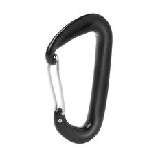 해먹 캠핑 키 체인을위한 Carabiner D 모양의 스프링 후크 카라비너 하네스, 검은색, 1개