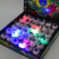 하하홈파티 할로윈 말랑말랑 실리콘 LED 반지 1Box, 눈알반지, 36개 - led붙임머리제거