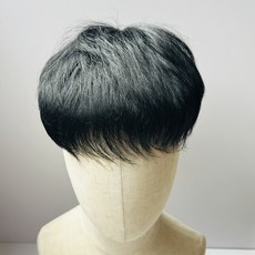 지누초이 남성 인모 정수리 부분 가발 탈모 새치 커버, 1개, 자연블랙 (16*18 cm) - m자탈모가발