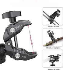 울란지 슈퍼 클램프 360도 미니 볼헤드 DSLR 카메라 고프로용 13mm - 60mm, R099, 1개