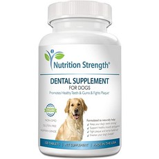 Nutrition Strength Dental Care for Dogs Daily Supplement for Healthy Dog Gums and Teeth with Organic Kelp Strawberry Leaf Pumpkin Seed for Dog Mouth a, 1개