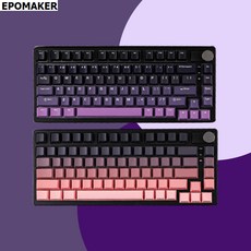 [성의] Epomaker HE75 무선 게이밍 키보드 8K 마그네틱축 RT촉발 Gasket 핫스왑DIY 4000mah RGB DKS 스틸노브 객제화 무선3모드연동OK, 측각버전-블랙핑크-핑크축(마그네틱축아님)