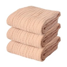 안주 스마일 Muslin Gauze Blanket: 100% Cotton Quick-Drying 6-Layer 41 inch Suitable for Summer Winter and, 살구