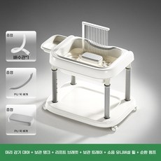 누워서 머리를 감는 임산부용 샴푸 대야 침대에 누워있는 환자와 노인 머리감는 목욕보조기구, F패키지