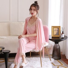이루다 실내복 잠옷 여성 가을 긴 소매 골드 벨벳 세가지 커버 겨울 섹시 끈나시 슬립 와이드 루즈핏 가운 가능 아우터