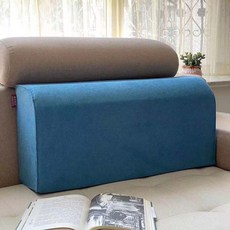 삼각 등쿠션 등받이 침대벽 대형 베개 쇼파 벽, 레이크 블루 (스펀지 + 세트)_90X45X17cm