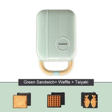 아침 DMWD 샌드위치 다기능 기계 와플 타이야키 식품 메이커 전기 플레이트 식사 문어 도넛 가벼운, Green 3 trays, 1개