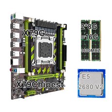 KEYIYOU X79G 마더보드 LGA2011 XEON E5 2680 V2 CPU 2x8GB = 16GB DDR3 1600MHZ REG ECC 메모리 키트, 01 마더 보드 + CPU + RAM