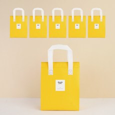일회용 피크닉 도시락 미니 보냉백 보냉가방 쿨러백 대형 (스티커 포함), 6개, 옐로우