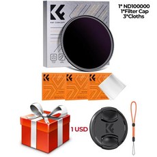 K F CONCEPT 솔리드 뉴트럴 밀도 레이어 사진 필터 나노 K 카메라 렌즈 필터 ND100000 ND1000000 49mm-82mm, 1개, 47) ND100000 Cap - 52mm