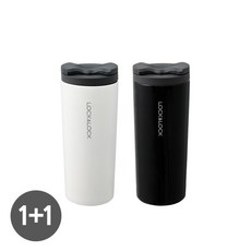 락앤락 립텀블러 450ml 1+1 - 스텐보온보냉병 차량용빨대컵 직장인사무실커피컵 커플진공물통추천, 아이보리+블랙