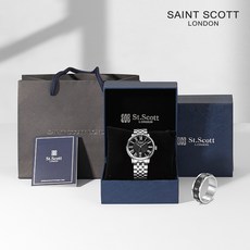  세인트스코트 ST5110M-SBS + STJ-SR2010BK 카리테스 남성 시계 반지 세트 