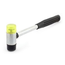 핫 10 인치 길이 25Mm 블랙 플라스틱 코팅 그립 더블 헤드 고무 망치 핸드헬드 도구, 없음, 1개