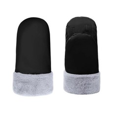 2Pcs 유모차 부동액 장갑 따뜻한 유모차 액세서리 쇼핑 카트에 대 한 휴대용 Windproof 머프 두꺼운, 검은색, 2개