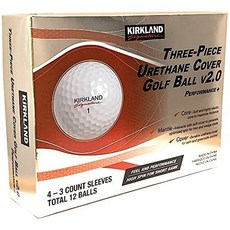 KIRKLAND SIGNATURE 3피스 우레탄 커버 골프공 v2.0 화이트 12개, 12 balls