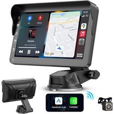 Kiuudre 7인치 HD 더블 딘 카 스테레오 ， 휴대용 무선 Apple Carplay Android Auto음성 제어 포함 백업 카메라 멀티미디어 플레이어모든 차량을 위한 - kiuudre7인치