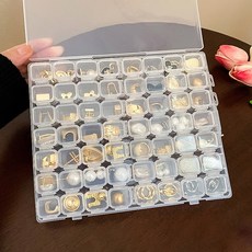 EGMI 귀걸이 목걸이 악세서리 네일파츠 비즈 다용도 정리 투명 수납함 2P
