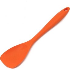 실리콘 주방도구 뒤집개 주방 키친툴 셰프크래프트 프리미엄 스푼 주걱 11.5인치 블랙, Orange, 1개