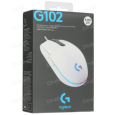 로지텍G G102 2세대 LIGHTSYNC 게이밍 마우스(블랙/화이트), White