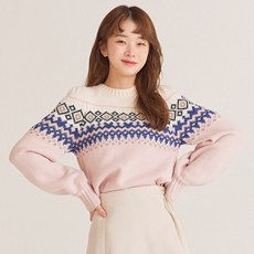 로엠 윈터 패턴 크랍 니트 RMKAA4VR13