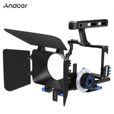 Andoer C500 카메라 캠코더 비디오 케이지 조작 키트 매트 박스 + GH4 소니 A7S/A7/A7R ILDC 카메라 용 포커스 + 핸들 그립 따라 가기|follow foc, Balck, 1개, CHINA