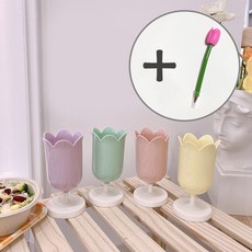 4개1세트 + 튤립펜 다용도 펜꽂이 볼펜 홀더 튤립 연필꽂이 튤립컵 인테리어 꾸미기