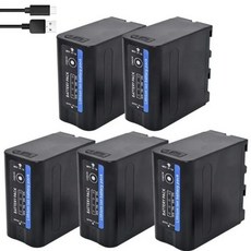USB 출력 10000mAh NP F970 NP-F980 배터리 (LED 전원 표시기 포함) 소니 F550 MC1500C 190P, 05 5Pcs Battery