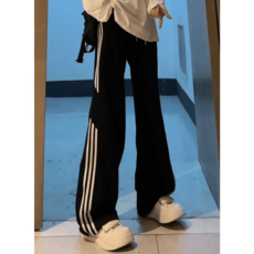 안텔라s 남자 부츠컷트레이닝 스트릿바지 와이드 팬츠 줄무늬