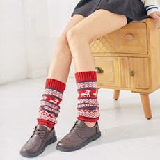 북유럽 발목 레그 워머 토시 발 풋 수족냉증 겨울 추울때, 크리스마스 레드