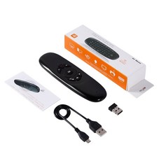 USB 무선 원격 제어 2.4GHz 마우스 USB 수신기 3D 감각 자이로 스코프 모션 스틱 안 드 로이드 원격 스마트 tv에 대 한|스마트 홈 컨트롤|, 1개, Black, CHINA