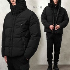 텐씨 23FW SURVIVAL 나일론 택텔 덕다운 숏패딩 점퍼 BK