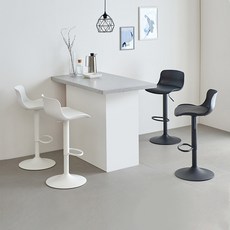 원톤바텐 아일랜드식탁의자 바의자 높이조절 회전 바텐의자, 화이트, 2개