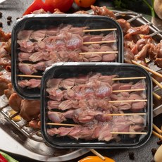 닭 똥집꼬치 1+1 캠핑 요리 수제 모듬 꼬치 바베큐 안주 음식, 2개, 250g
